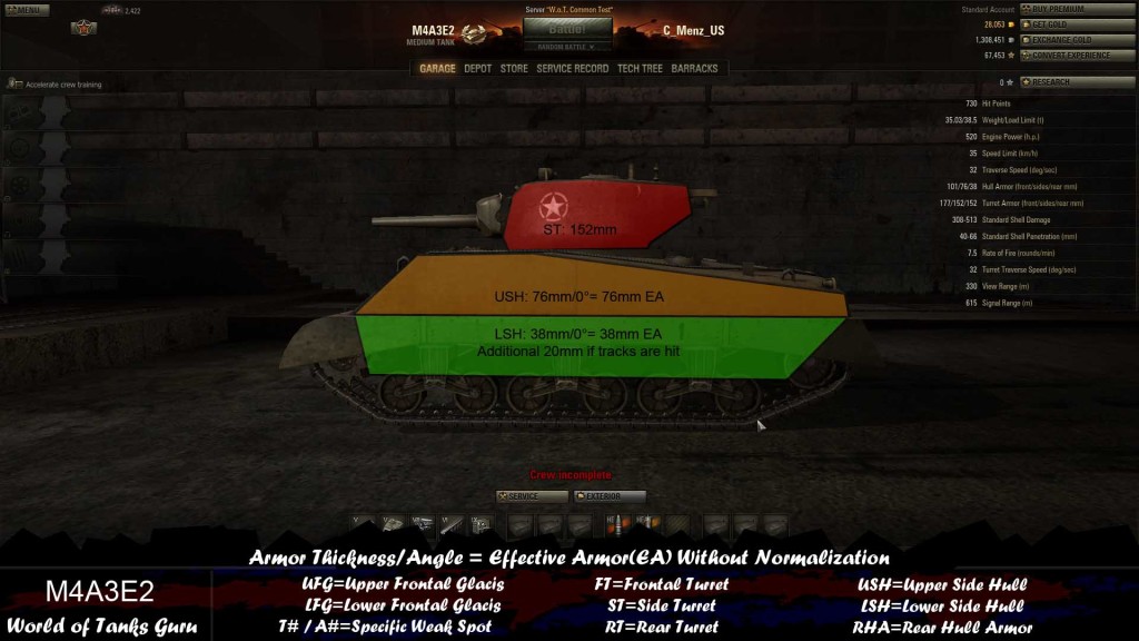 Weak Spots Guide M4A3E2 World of Tanks Guru